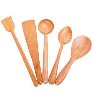 Combo de espátula de madera de Neem, Juego de 3 2 cucharas, juego de servidor de ensalada de madera, Juego de 2 utensilios de cocina únicos hechos a mano - Product Image 4