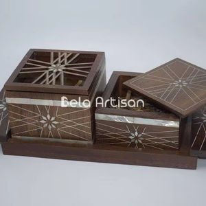 Bela Artisan - Bandeja para Quemador de Incienso de Madera y Resina de 3x3 Pulgadas con Juego de Bakhoor, Difusor de Aromaterapia - Product Image 1