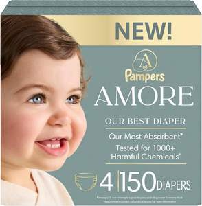 <b>Pampers</b> Amore, Size <b>2</b> (10-22 lbs), 120 Count, Our Best Diaper – Hypoallergenic & Fragrance Free, Up to 100% Leakproof - Product Image 6