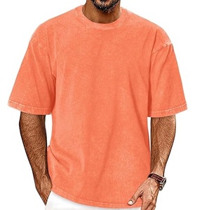T-shirt pour homme surdimensionné à épaules tombantes, nouveau design, lavage à l'acide, 100% coton, blanc, de haute qualité, bon matériau, respirant, vente en gros - Product Image 1