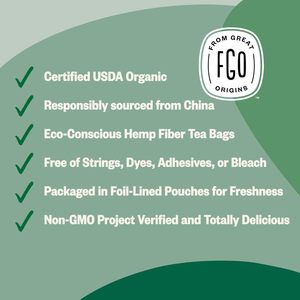 FGO Organic Jasmine Green <b>Tea</b>, 100 Count, Eco-Conscious <b>Tea</b> Bags - Product Image 3