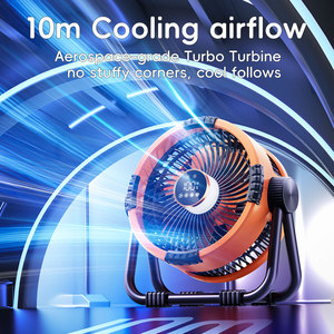 مروحة تخييم حديثة 2026 من مادة ABS مع إضاءة LED وبنك طاقة، مروحة خارجية ذكية قابلة لإعادة الشحن مع تحكم في السرعة عبر التطبيق - Product Image 6