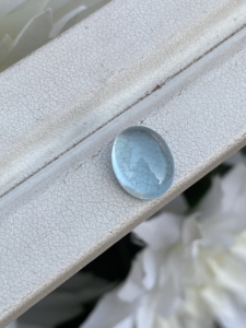 Piedra preciosa suelta de Aguamarina 3,37 quilates increíble cabujón de forma ovalada de Color superior Natural con buen brillo para la fabricación de joyas - Product Image 3