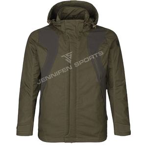 Veste de chasse matelassée pour homme, hiver, extérieur, deux couleurs, 100% coton, fermeture éclair, tissu long en toile, poches avant, polyester - Product Image 1