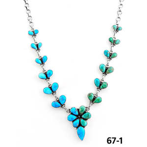 Collier artisanal en argent sterling du sud-ouest, motif Émeraude et motifs floraux, cadeau - Product Image 2