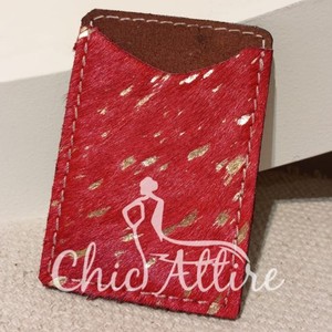 2024ใหม่ขายดี100% ที่ใส่บัตรเครดิตหนังวัวแท้ผมแท้เคสบัตรโลหะตะวันตกแบบกำหนดเองกระเป๋าสตางค์ใส่บัตร - Product Image 1