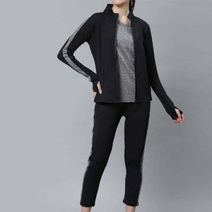 Survêtement deux pièces élégant à fermeture éclair pour femmes Veste légère à fermeture éclair complète Pantalon de survêtement à taille élastique Gym confortable Quotidien - Product Image 2