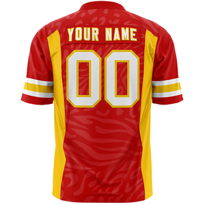 Chemises streetwear personnalisées, jersey de football américain à manches courtes sublimé, design personnalisé, respirant, séchage rapide - Product Image 2