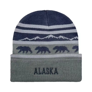 BSCI Oem Usine Personnalisé 100% Coton Bobble Chapeau Tricoté Bonnet D'hiver Jacquard Tricot Pom Pom Bonnet Votre Propre Broderie Logo - Product Image 4