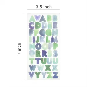 Fabricante Venda Direta Azul Série Aquarela Alfabeto Adesivos Para Cartões Home Decor Infantil Arte Artesanato Suprimentos