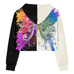 Nouveau Style Custom Made Femmes Crop Top Hoodies Marque Privée Vêtements D'hiver Femmes Crop Top Hoodies - Product Image 4