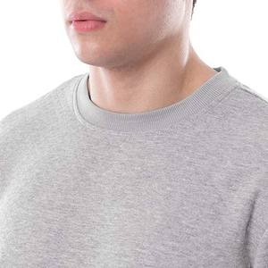 Sweat-shirt à col rond pour homme en polyester/coton gris clair, personnalisé avec impression numérique et broderie OEM - Product Image 3