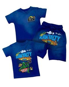 Ensemble de shorts pour hommes vintage délavés à l'acide, style streetwear, respirant, confortable, impression numérique, 100% coton - Product Image 1