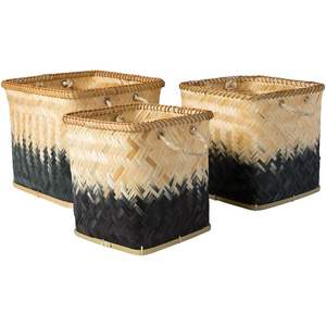 Cestas de almacenamiento de bambú coloridas con asas de Vietnam Direct Factory Ecológico y sostenible Uso diario en el hogar - Product Image 2