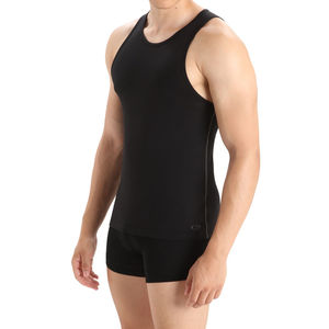 <b>Men's</b> <b>Black</b> Sports Muscle Compression <b>Tank</b> <b>Top</b> Custom Logo Gym Running Fitness Badge Decoration - Product Image 1