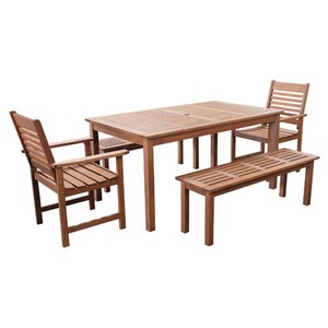 ชุดโต๊ะรับประทานอาหารเฟอร์นิเจอร์ไม้สักกลางแจ้งผลิตในประเทศอินโดนีเซีย - Product Image 1
