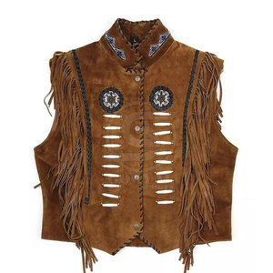 Gilet en cuir de cowboy confortable et respirant Fabriqué au Pakistan Dernier design Vente en gros Gilet en cuir de cowboy pour hommes - Product Image 1