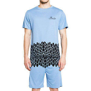 Ensemble t-shirt et short à coupe étroite pour hommes en % coton avec logo personnalisé de haute qualité pour adultes grande taille en ligne - Product Image 2