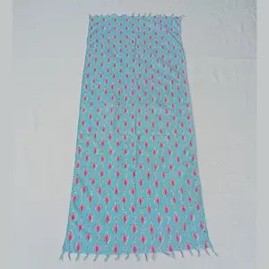 Dernier Hibiscus stylisé impression numérique 100% coton modal Style glamour écharpes douces pour les femmes motif exclusif dames châle - Product Image 5