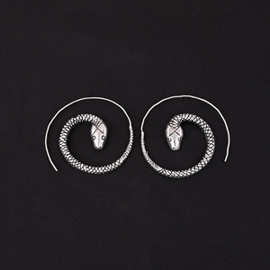 Pendientes de moda en forma circular chapados en plata Tamaño 53x43MM - Product Image 2