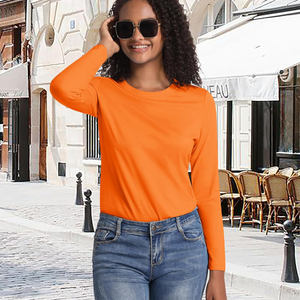 ¡Novedad de 2024! Camisas de manga larga para mujer, camisetas personalizadas de algodón 100% para mujer, camiseta de talla grande de calidad Premium para mujer - Product Image 6