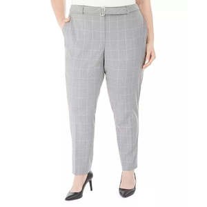 Pantaloni da Completo Stampati con Cintura per Donna Taglie Forti Calvin Klein, Grigio - Taglia 20W - Product Image 1