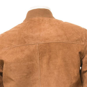 Women's Stylish Casual Style Biker Jacket in Tan Suede Leather <b>Genuine</b> Outerwear with Belt & Zipper Pockets - Product Image 3