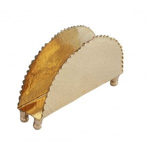 Porte-serviettes en forme de coquillage, finition plaquée or, pour la décoration de la table à la maison, à l'hôtel et au restaurant. - Product Image 2