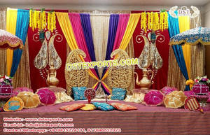 Decoración de Escenario para Bodas Indias Sangeet, Tela Ligera, Tamaño Personalizable, Tema Punjabi, Accesorios para Bodas Sangeet en Oferta - Product Image 3