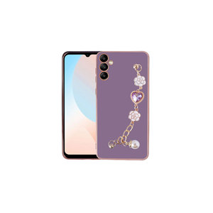 Étui de luxe en silicone violet pour Samsung Galaxy A34, en TPU souple avec protection de l'appareil photo et dragonne, inspiré des styles INS - Product Image 1