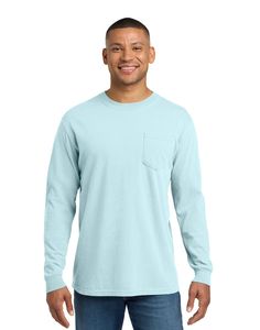 Camiseta de algodón 100% con anillo hilado de EE. UU. para hombre, Camiseta holgada de manga larga con bolsillo y puños acanalados transpirables con estampado personalizado para adultos - Product Image 1