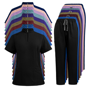 ชุดยูนิฟอร์มสครับทางการแพทย์สำหรับผู้หญิงชุดเครื่องแบบร้านเสริมสวยมีซิปเข้ารูปเสื้อขัดผิวดีไซน์ทันสมัยสำหรับฤดูร้อน - Product Image 4