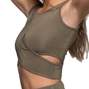 À la mode côtelé haut court pour les femmes été mode Slim Fit débardeur à manches courtes doux confortable tenue - Product Image 3