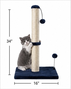 Árbol para Gatos de Sisal de Color Sólido, 34 Pulgadas de Altura, con Poste Rascador Resistente para Gatos de Interior, Diseño de un Solo Nivel - Product Image 1