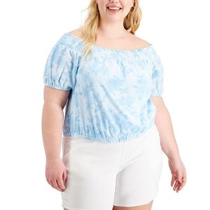 เสื้อครอปไหล่เดียวสีน้ำเงิน Jolene สำหรับผู้หญิงจาก INC International Concepts  งานถักโครเชต์ ดีไซน์หรูหรา ระบายอากาศได้ดี ไซส์ 4X บริการ OEM/ODM สำหรับกิจกรรมยามว่าง - Product Image 1