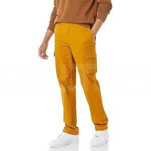 Pantalones cargo para hombre más vendidos, ropa informal de corte recto con tela de lona de color sólido personalizada, corte regular al por mayor - Product Image 1