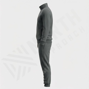 Ensemble de survêtement pour homme au design intelligent avec poignets élastiques et fermeture éclair durable, idéal pour les sorties sportives polyvalentes, la salle de sport, le fitness et le jogging - Product Image 3
