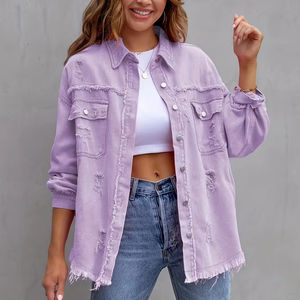 Pantheraint 2025 veste en jean de haute qualité pour femmes OEM Offre Spéciale veste en jean de couleur imprimé Technics coupe ample Style décontracté - Product Image 6