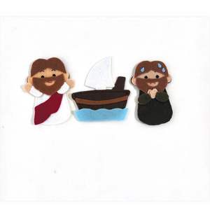 Juego Completo de Marionetas de Dedo de Tela Calm Storm, Serie Jesús, Marionetas para Niños de 2 a 6 Años, Enseñanza de la Fe, Milagros Bíblicos, Inspiradores - Product Image 1