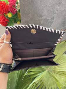 Portefeuille en cuir de vachette occidentale à usages multiples pour femmes, étui de téléphone avec pochette usinée à la main, nouvel arrivage - Product Image 5