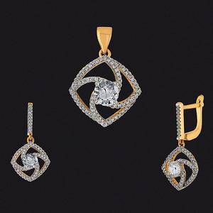 Kriaa AD <b>Fine</b> <b>Jewelry</b> <b>Set</b> 1202124 Stone Gold Plated Pendant - Product Image 1