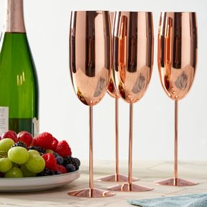 Best Quality Hand-made Modern Luxury Gold Unbreakable Stainless Steel Red Wine for <b>Goblets</b> Flute Dishwasher Safe Wholesale - Product Image 6