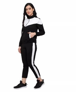 ชุดวอร์มออกกำลังกายแขนยาวสำหรับผู้หญิงชุดวอร์มออกกำลังกายชุดออกกำลังกายสีดำ - Product Image 3