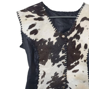 High Street Fashion Cintura elástica Chaleco de cuero de vaca Diseño personalizado de alta calidad Chaleco de cuero de vaca para mujer - Product Image 3