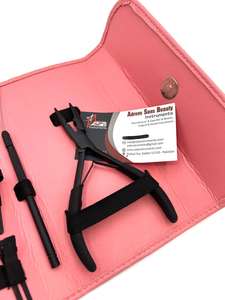 Pince à microbilles noires mates pour extensions de cheveux, outil de beauté avec impression de logo personnalisée, service OEM - Product Image 2