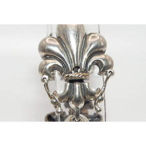 Oro de 14 quilates y Plata de Ley 925 Fleur De Lis Design Fine String Bracelets - Product Image 3