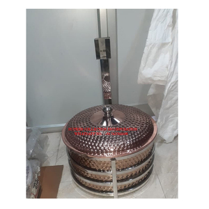 Plato de frotamiento Rectangular de acero inoxidable de lujo con soporte dorado y tapa superior enrollable hidráulica para eventos de buffet y catering de hotel - Product Image 6