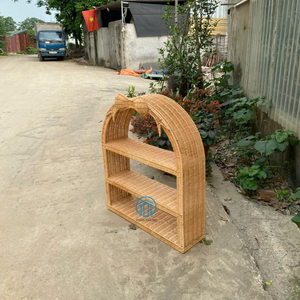 Estante de Exhibición de Ratán Tejido Natural, Estante de Almacenamiento Arqueado con Diseño Personalizado de Ratán - Product Image 4