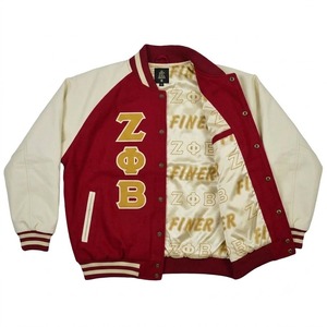 Chaquetas Letterman Personalizadas Zeta Phi Beta al por Mayor, Chaqueta Varsity de Béisbol con Mangas de Cuero y Parches en Relieve para Hombre - Product Image 4