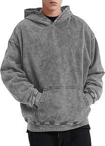 Sudadera con capucha para hombre de alta calidad estilo lavado ácido aspecto Vintage ropa de calle de moda para invierno 100% algodón para diario Casual Chill Vibe - Product Image 3